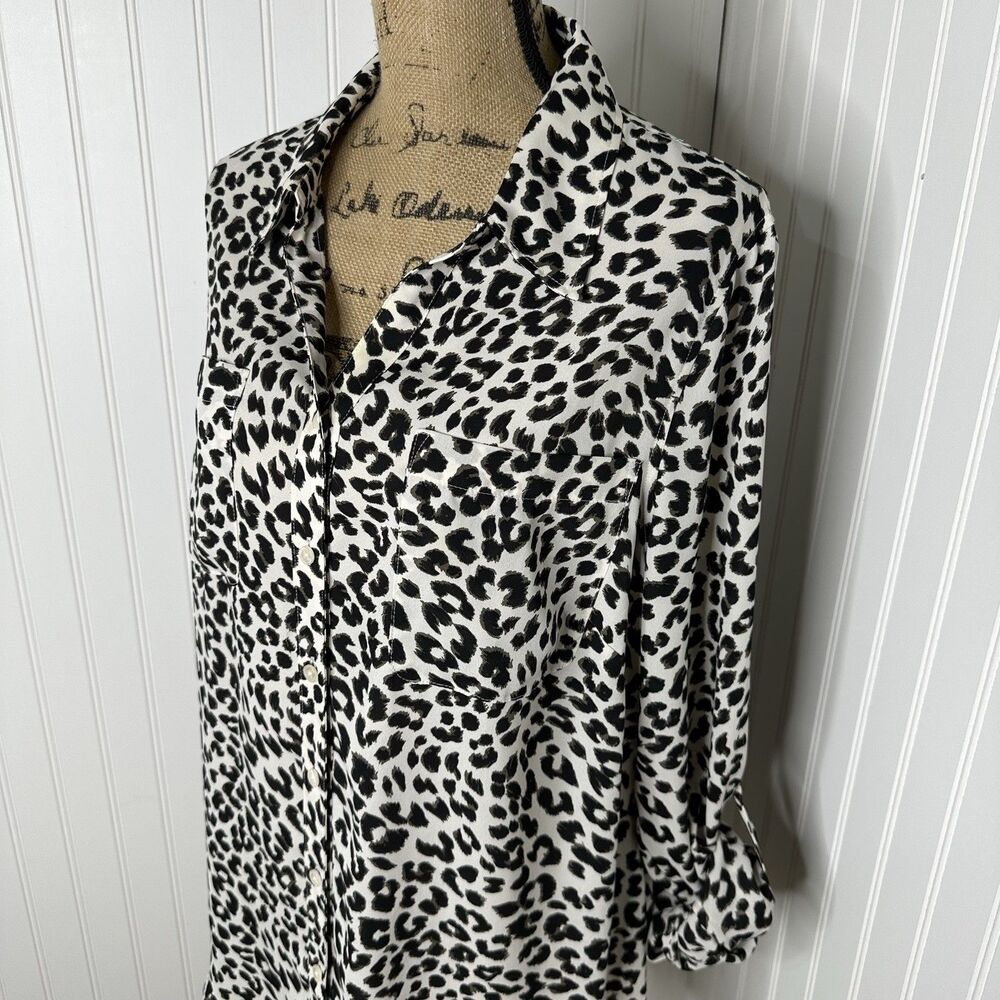 Talbots Plus Leopard Print Button Front Blouse Sz… - image 2